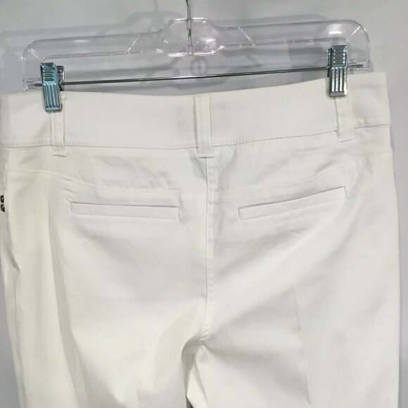 Style & Co Capris Bright White Cuffed Stretch Off Center Closure Women's Size 8 - Picture 6 of 8